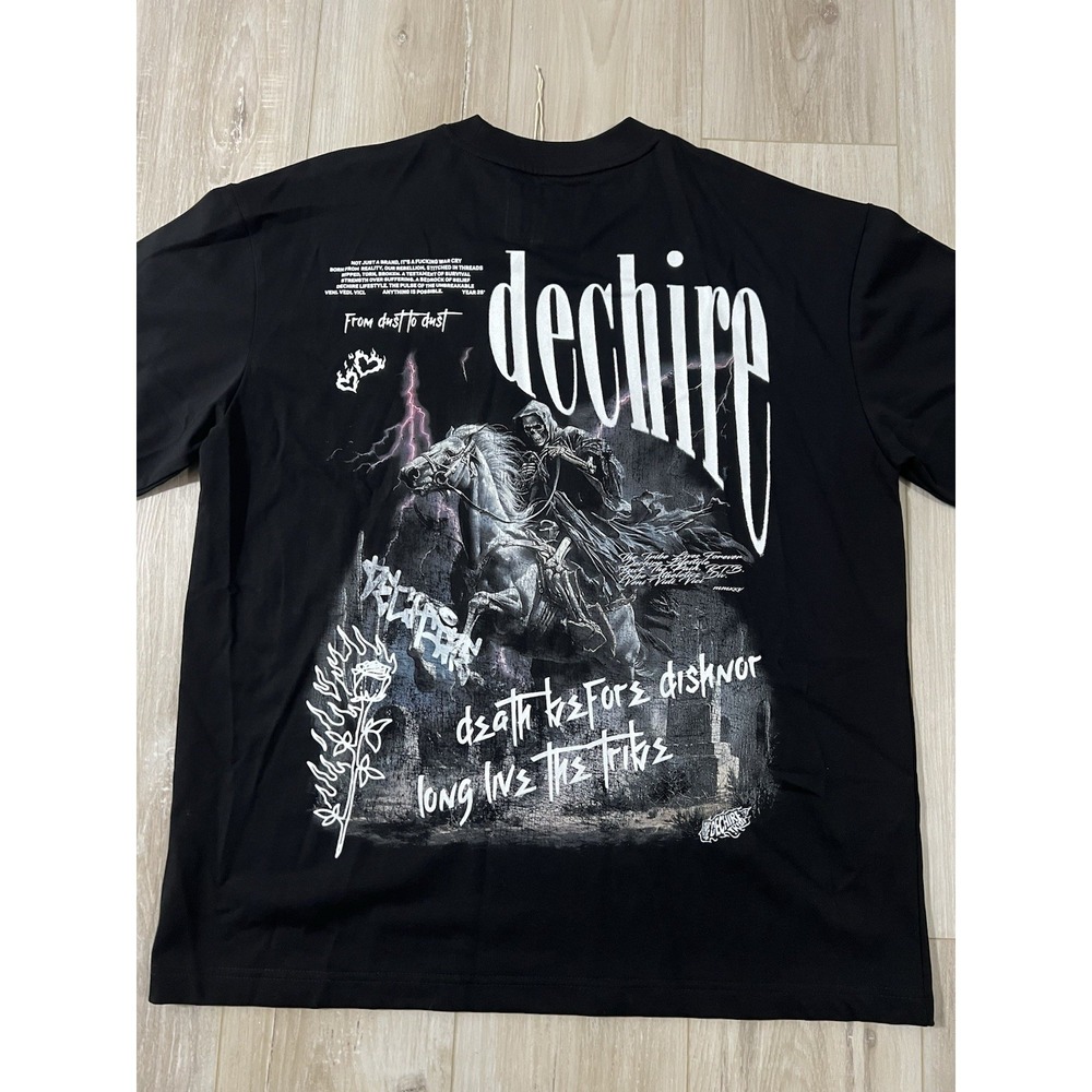 Dechire Lifestyle Death Before Dishonor "limited" 6.8 Oz Oversized Tee In Black